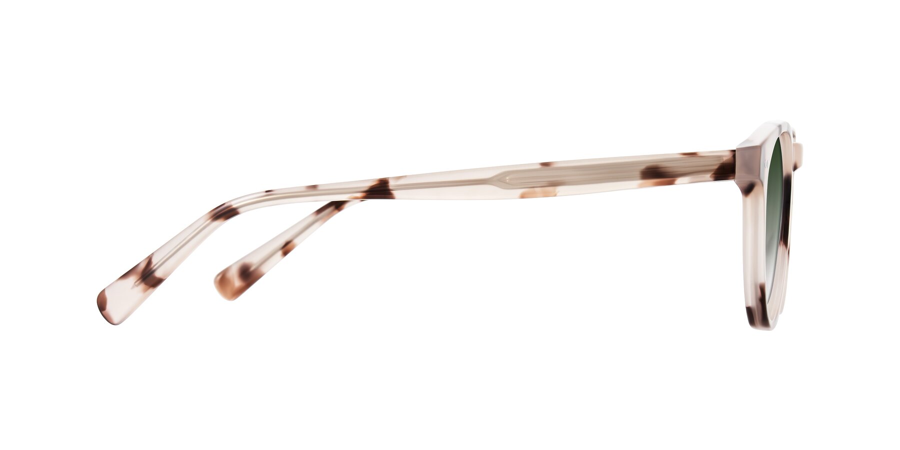 Side of Ovaldo in Ivory Tortoise with Green Gradient Lenses