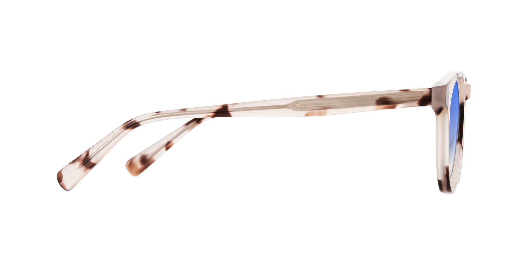 Side of Ovaldo in Ivory Tortoise with Blue Gradient Lenses
