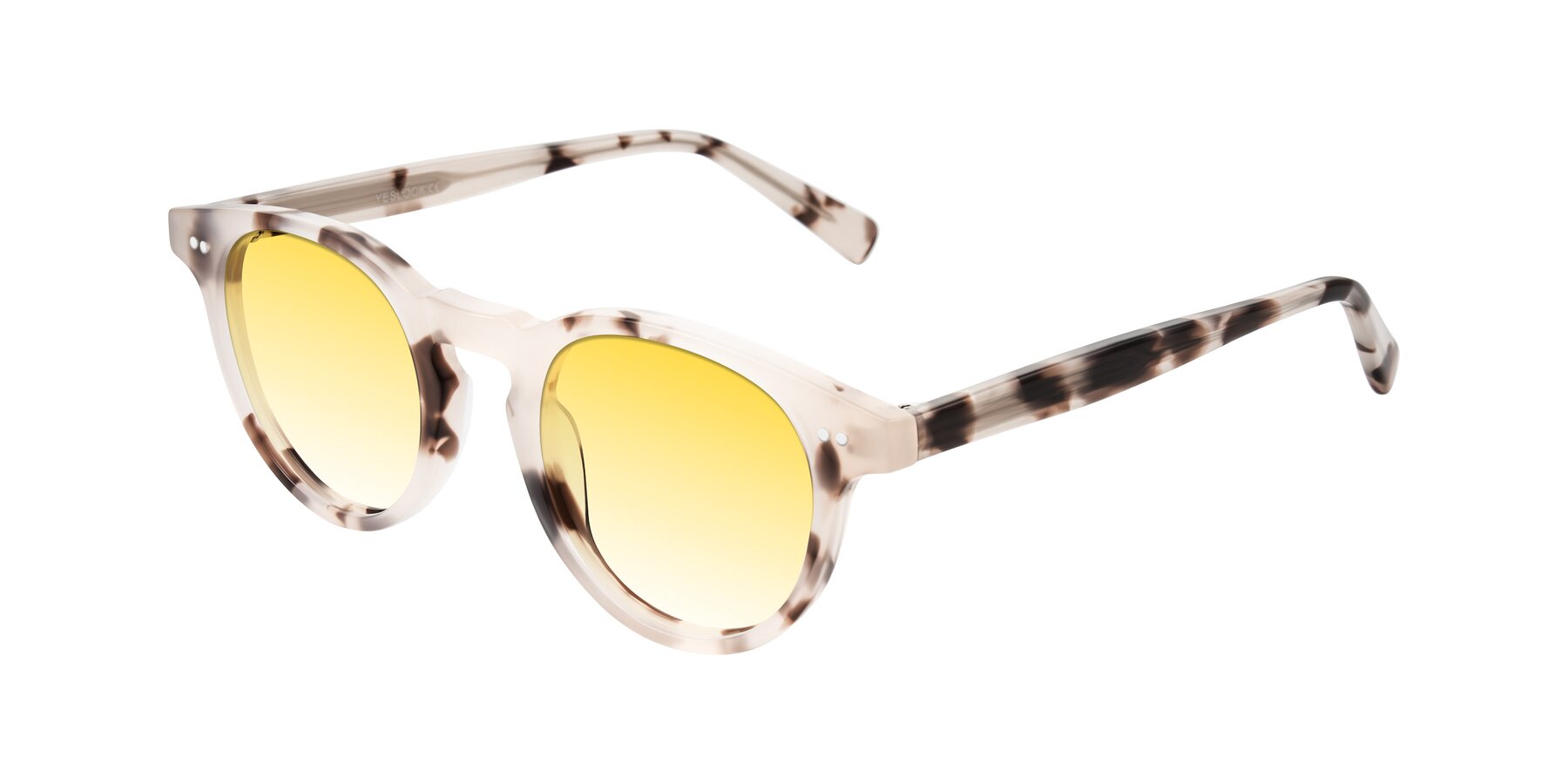 Angle of Ovaldo in Ivory Tortoise with Yellow Gradient Lenses