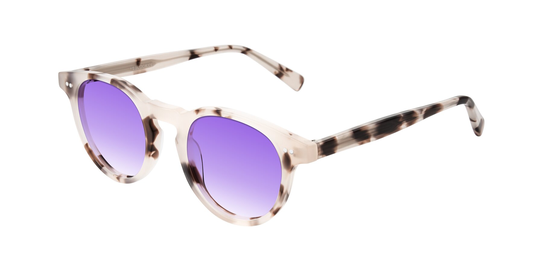 Angle of Ovaldo in Ivory Tortoise with Purple Gradient Lenses