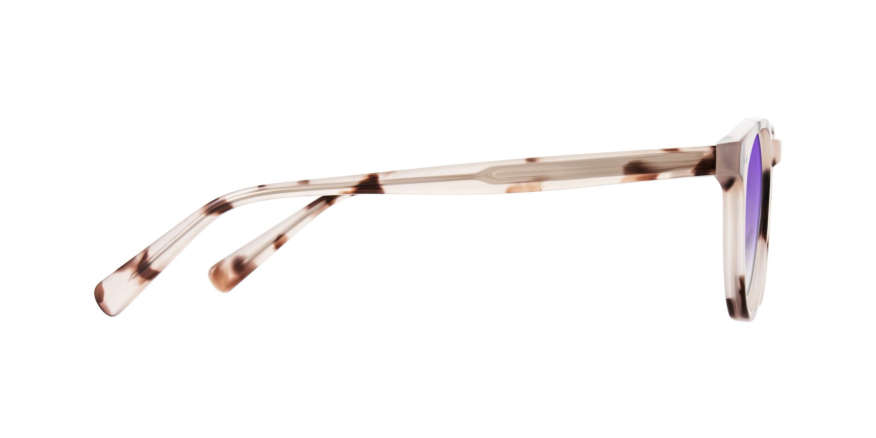 Side of Ovaldo in Ivory Tortoise with Purple Gradient Lenses