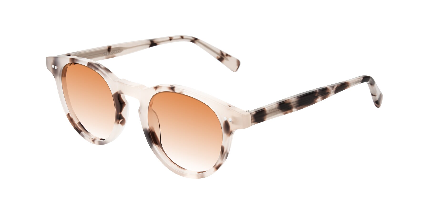 Angle of Ovaldo in Ivory Tortoise with Orange Gradient Lenses