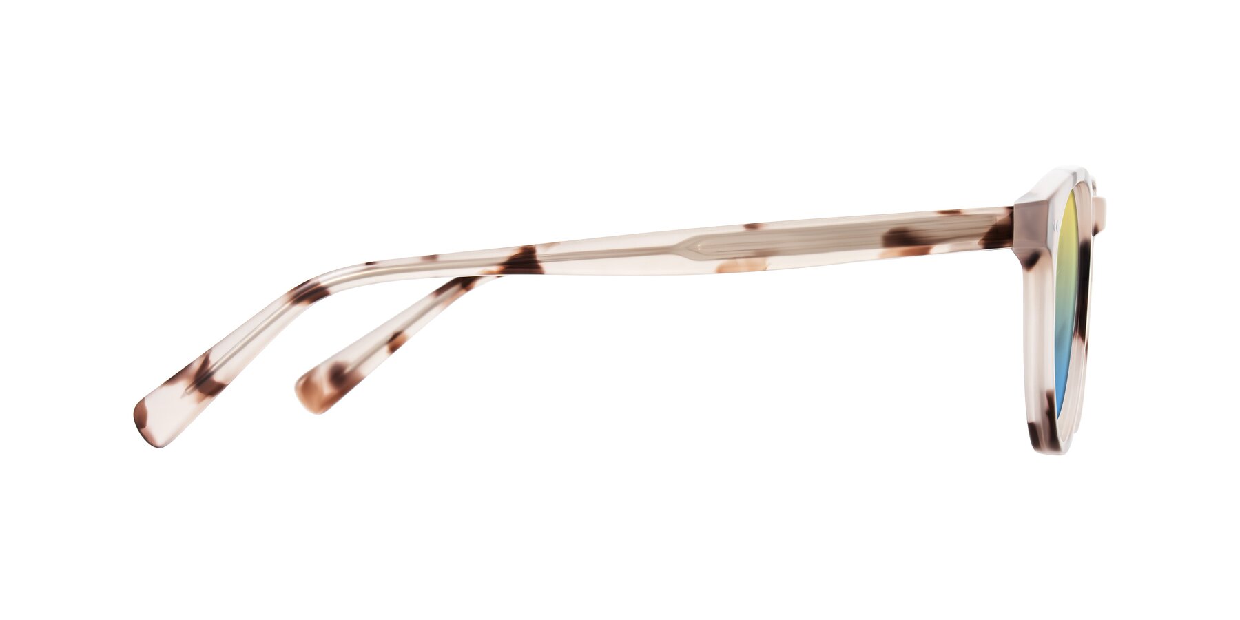 Side of Ovaldo in Ivory Tortoise with Yellow / Blue Gradient Lenses
