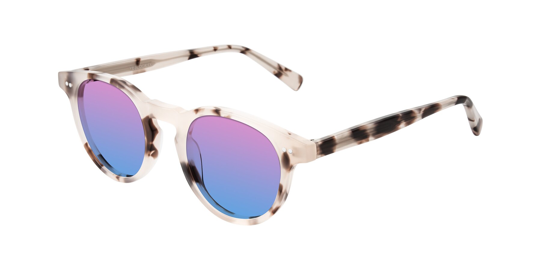 Angle of Ovaldo in Ivory Tortoise with Pink / Blue Gradient Lenses