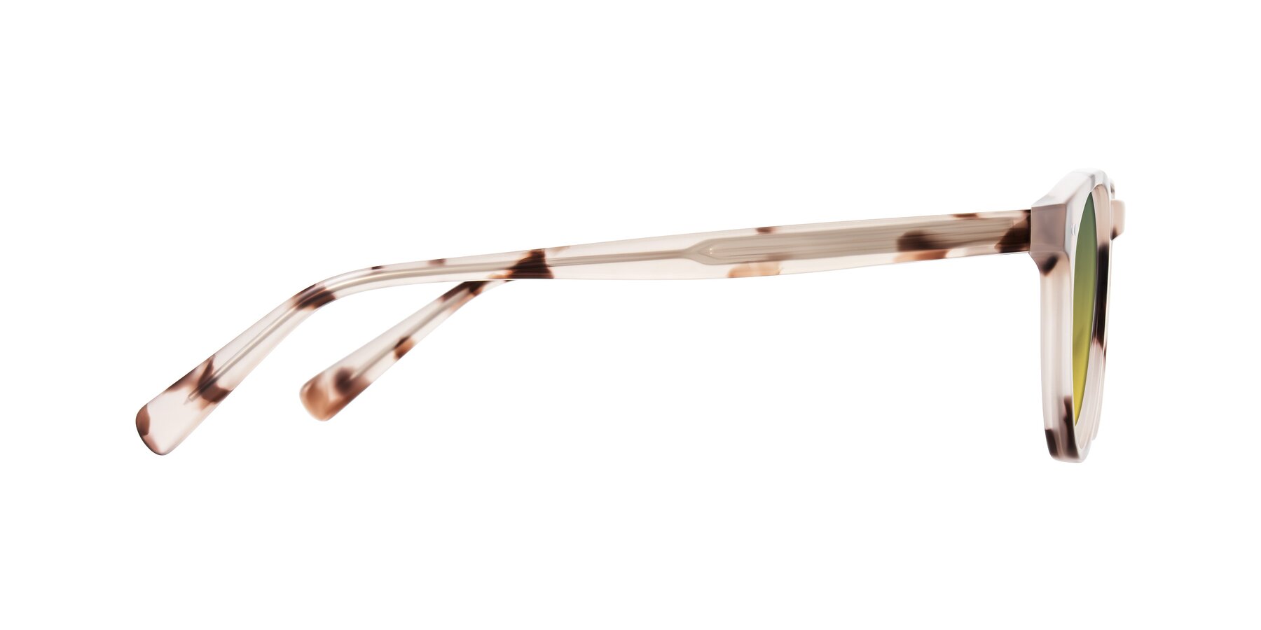 Side of Ovaldo in Ivory Tortoise with Green / Yellow Gradient Lenses