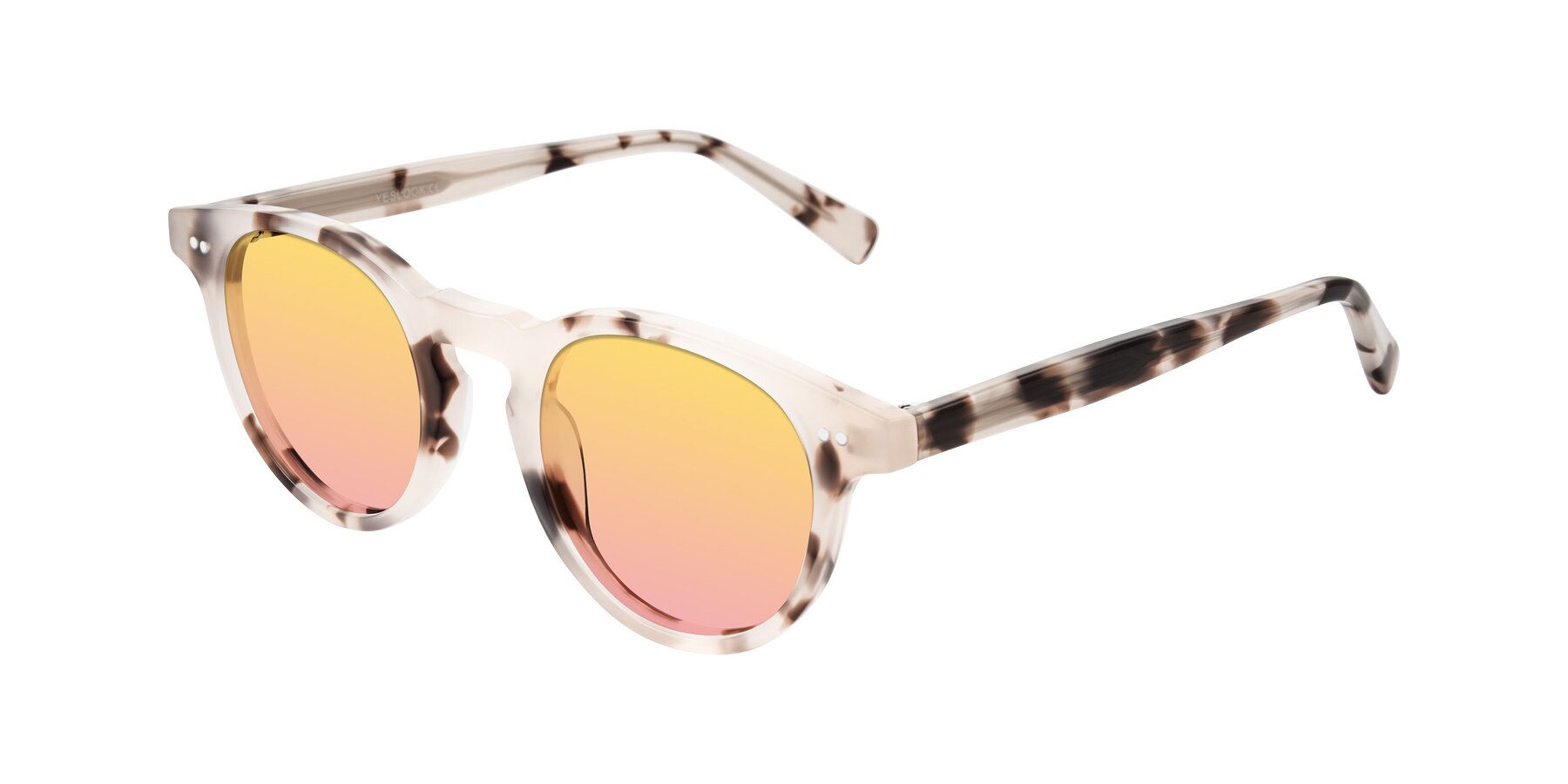 Angle of Ovaldo in Ivory Tortoise with Yellow / Pink Gradient Lenses