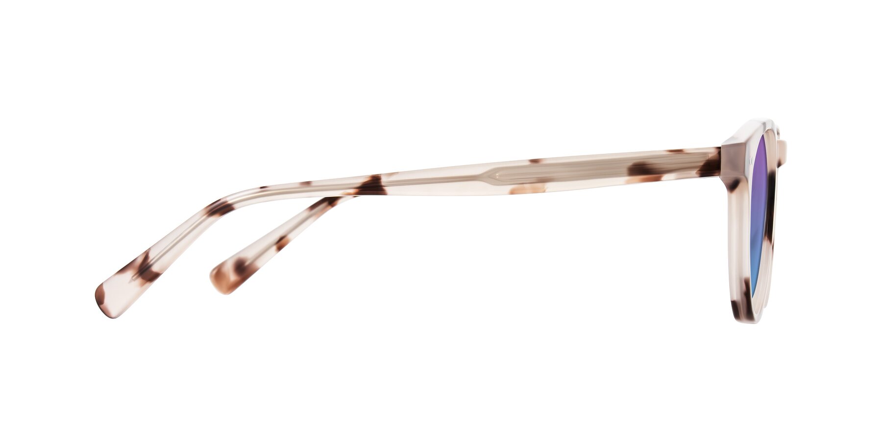 Side of Ovaldo in Ivory Tortoise with Purple / Blue Gradient Lenses