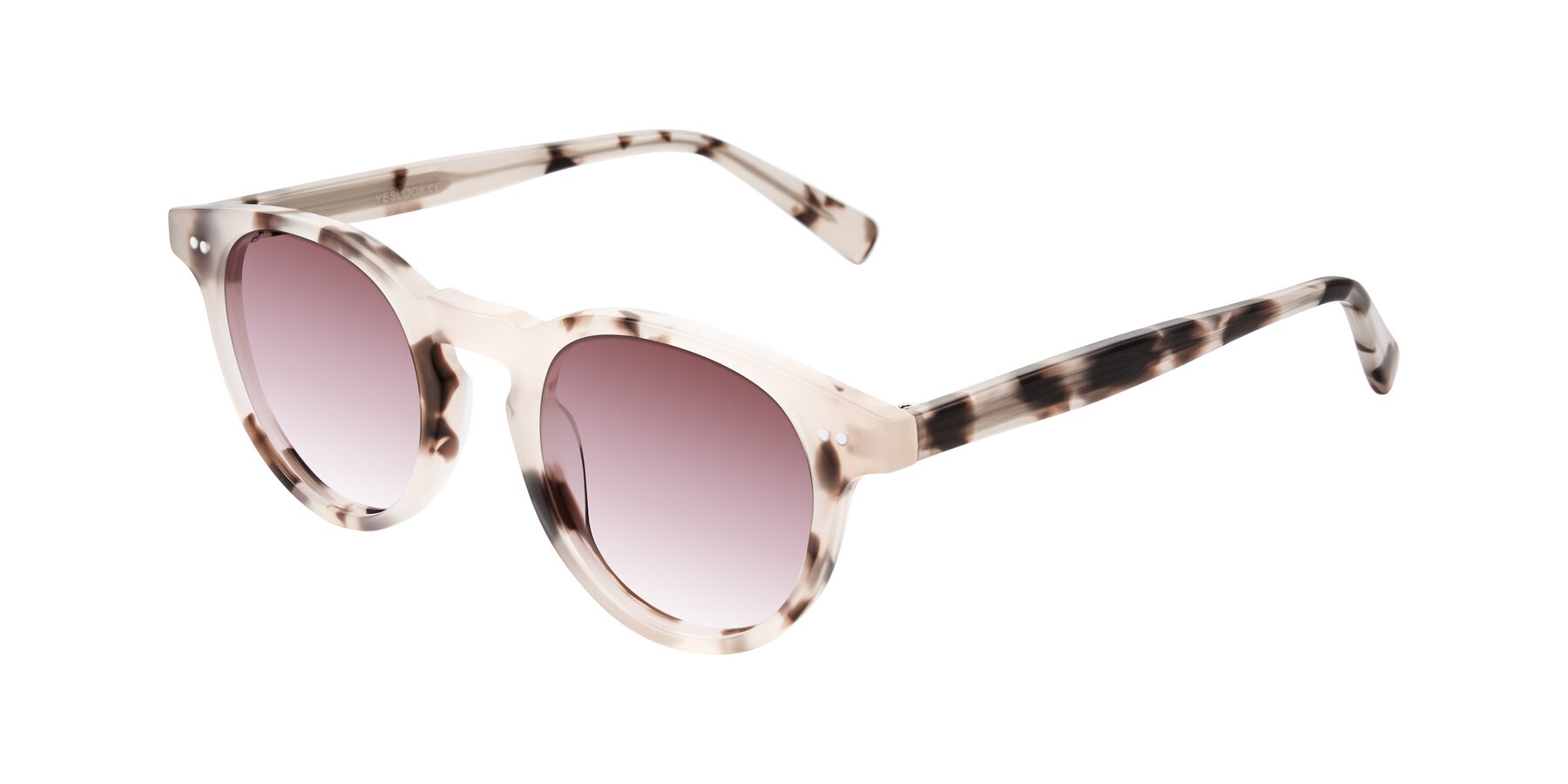 Angle of Ovaldo in Ivory Tortoise with Garnet Gradient Lenses