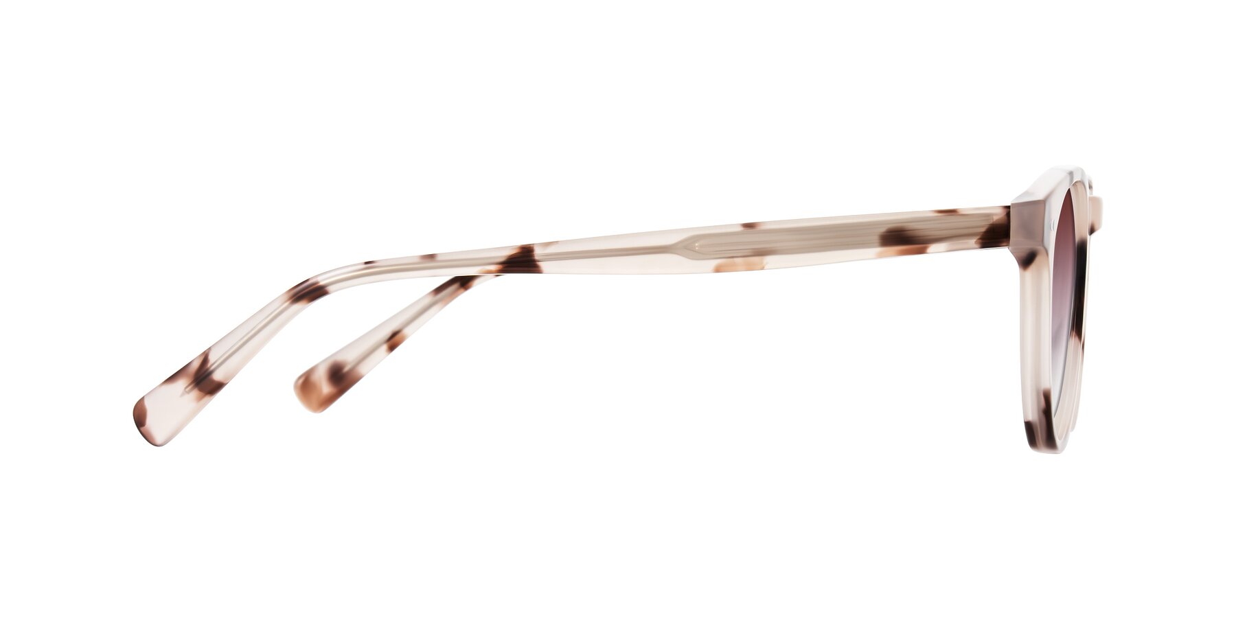 Side of Ovaldo in Ivory Tortoise with Garnet Gradient Lenses