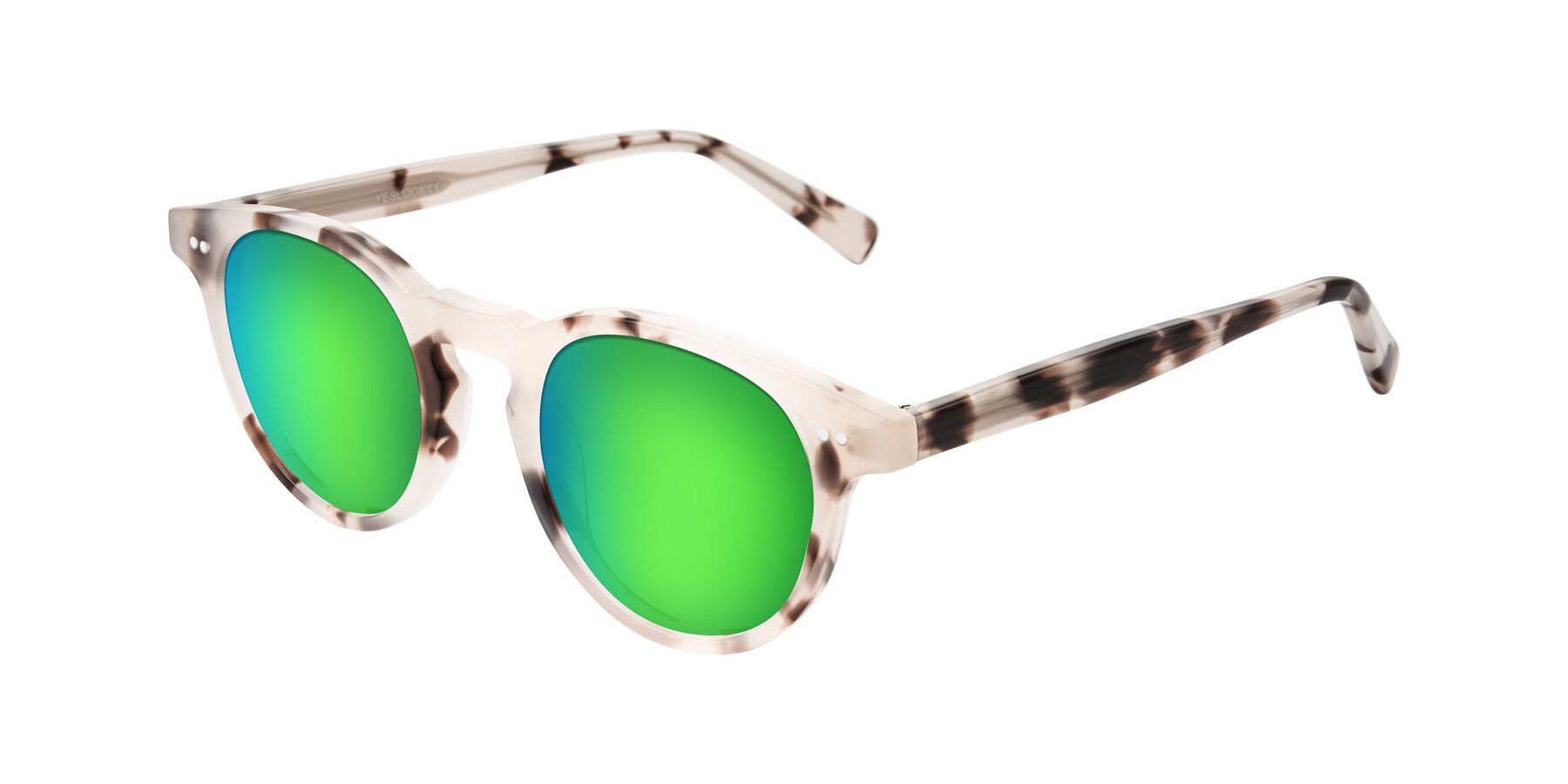 Angle of Ovaldo in Ivory Tortoise with Green Mirrored Lenses
