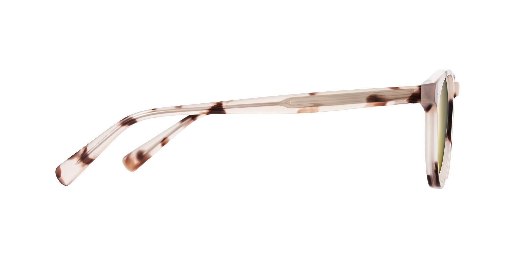 Side of Ovaldo in Ivory Tortoise with Gold Mirrored Lenses