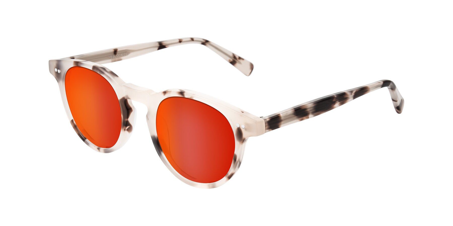 Angle of Ovaldo in Ivory Tortoise with Red Gold Mirrored Lenses