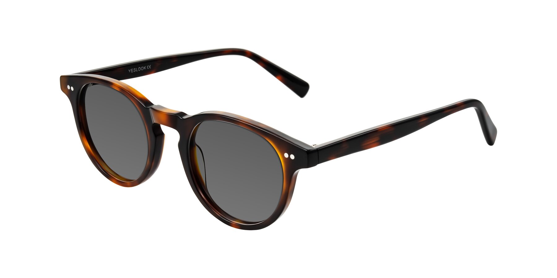 Angle of Ovaldo in Tortoise with Medium Gray Tinted Lenses