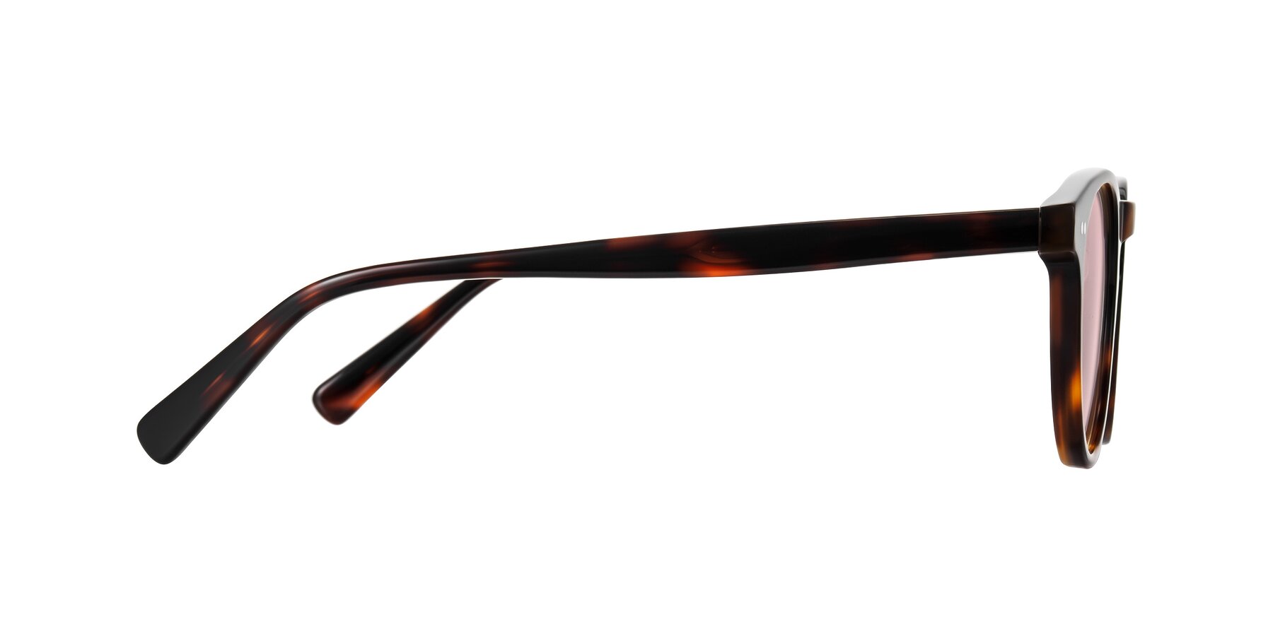 Side of Ovaldo in Tortoise with Light Garnet Tinted Lenses