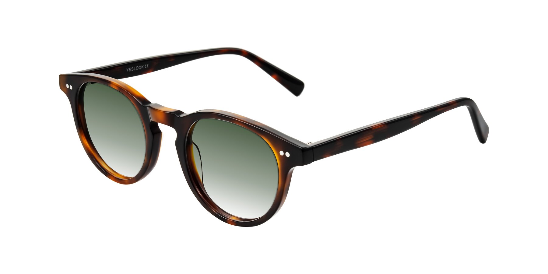 Angle of Ovaldo in Tortoise with Green Gradient Lenses