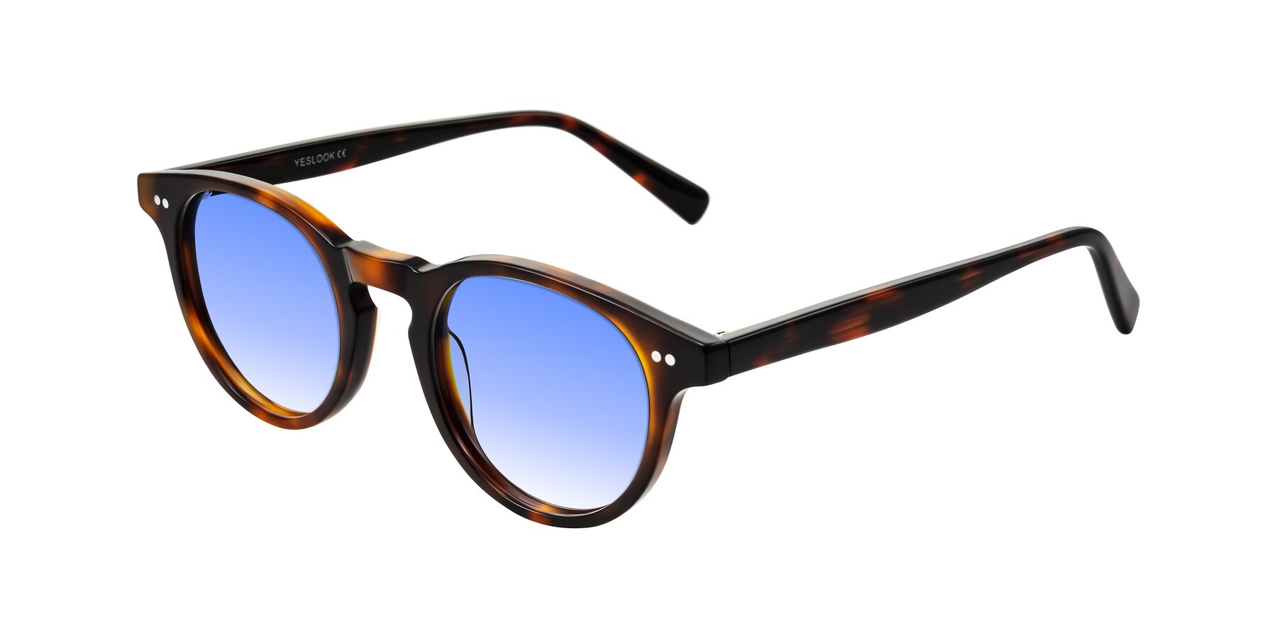 Angle of Ovaldo in Tortoise with Blue Gradient Lenses