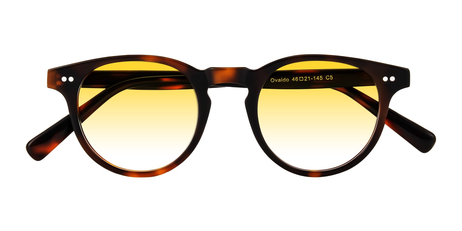 Folded Front of Ovaldo in Tortoise with Yellow Gradient Lenses