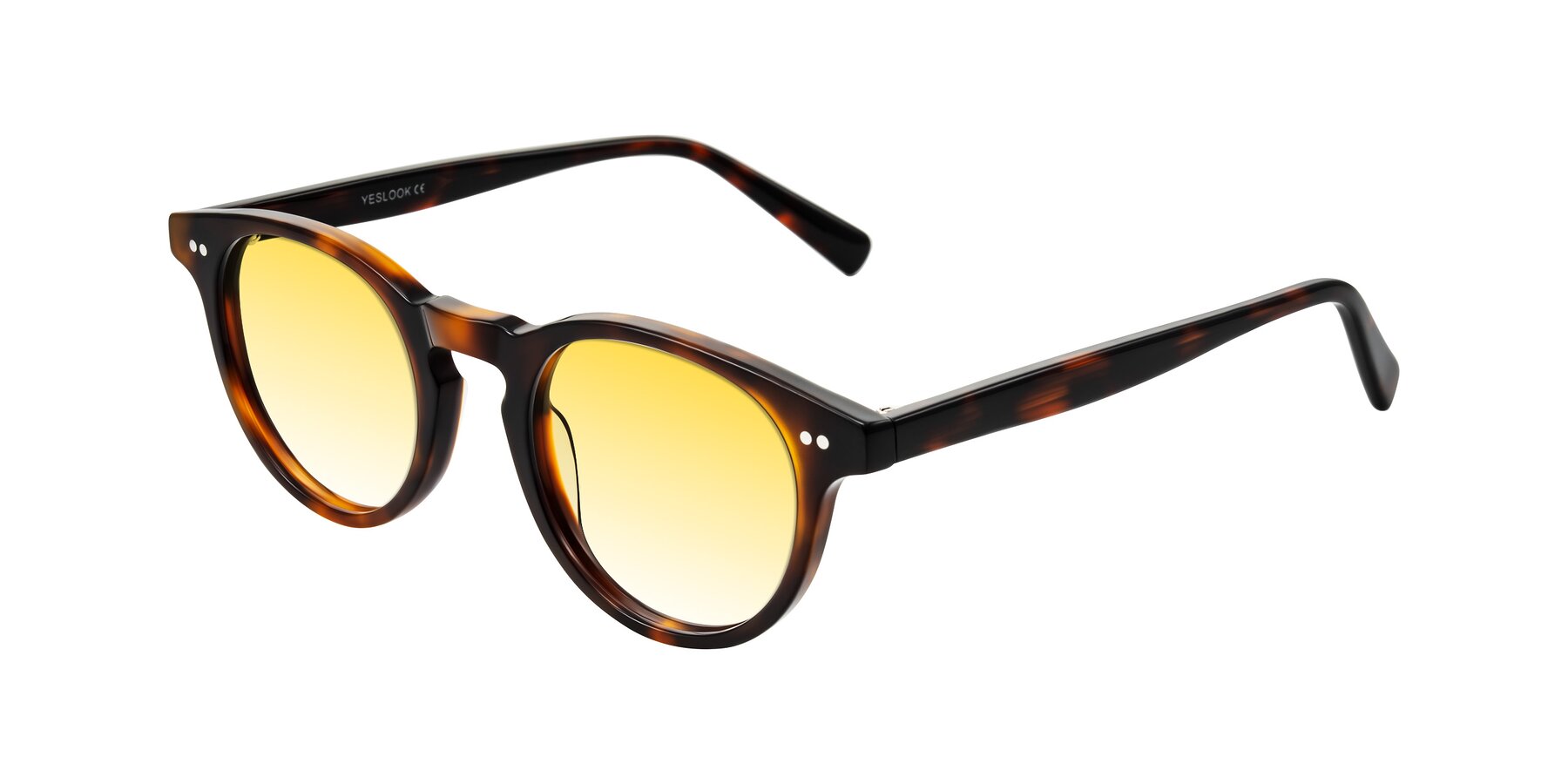 Angle of Ovaldo in Tortoise with Yellow Gradient Lenses