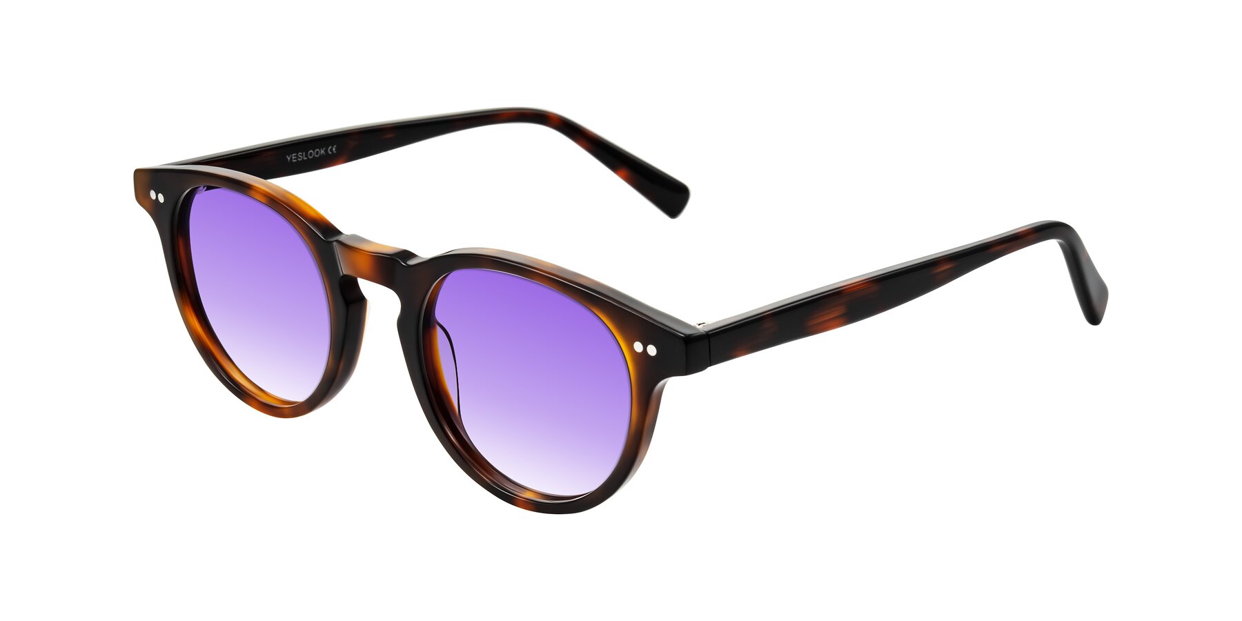 Angle of Ovaldo in Tortoise with Purple Gradient Lenses