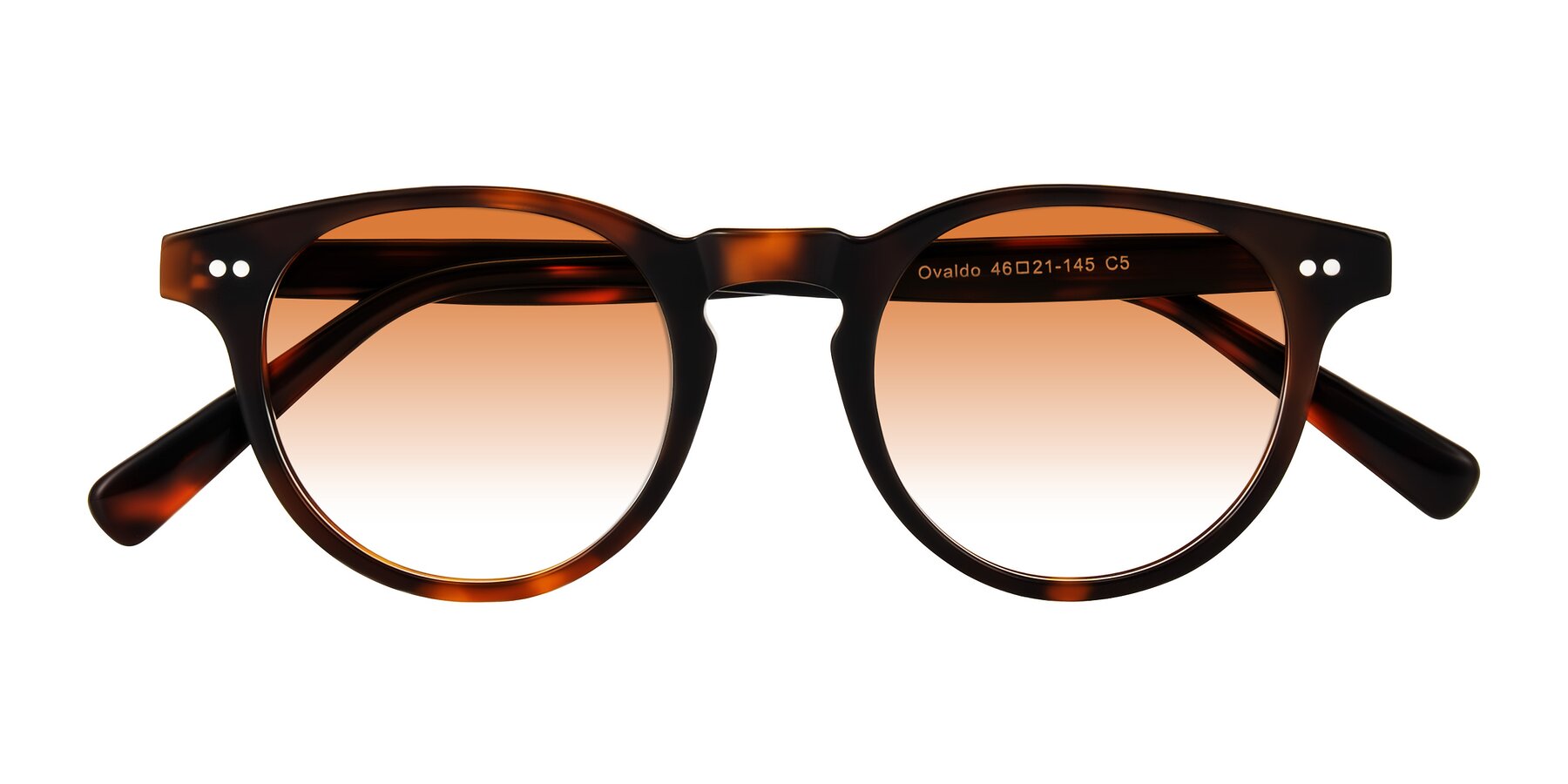 Folded Front of Ovaldo in Tortoise with Orange Gradient Lenses