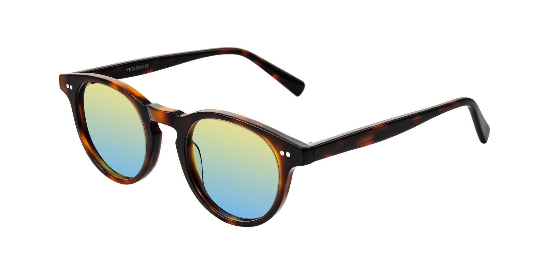Angle of Ovaldo in Tortoise with Yellow / Blue Gradient Lenses