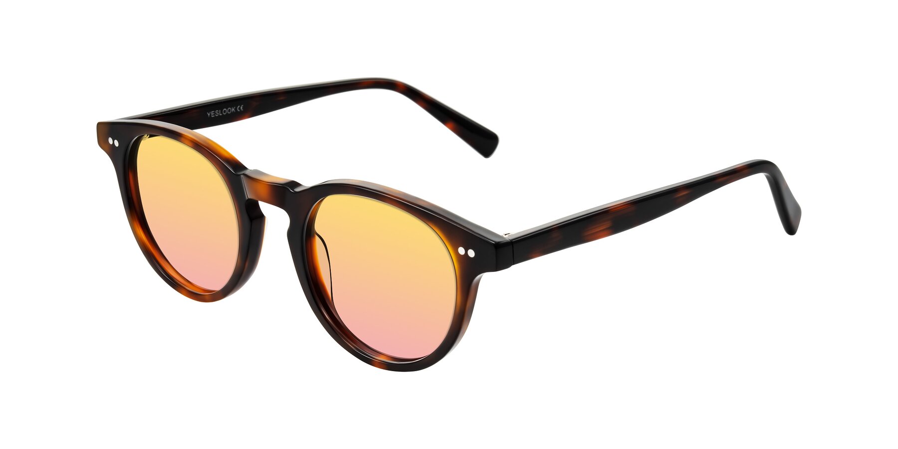 Angle of Ovaldo in Tortoise with Yellow / Pink Gradient Lenses