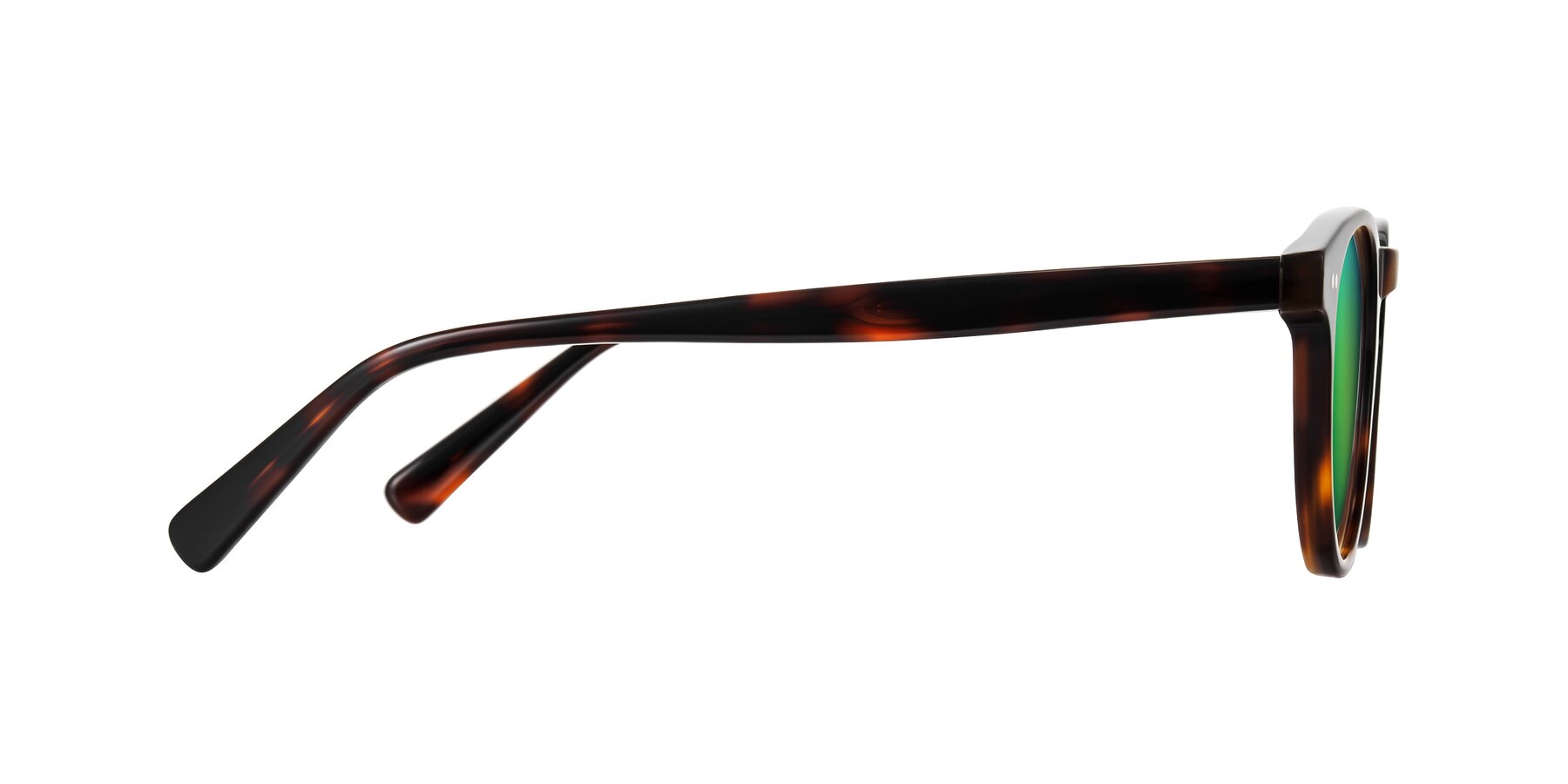 Side of Ovaldo in Tortoise with Green Mirrored Lenses