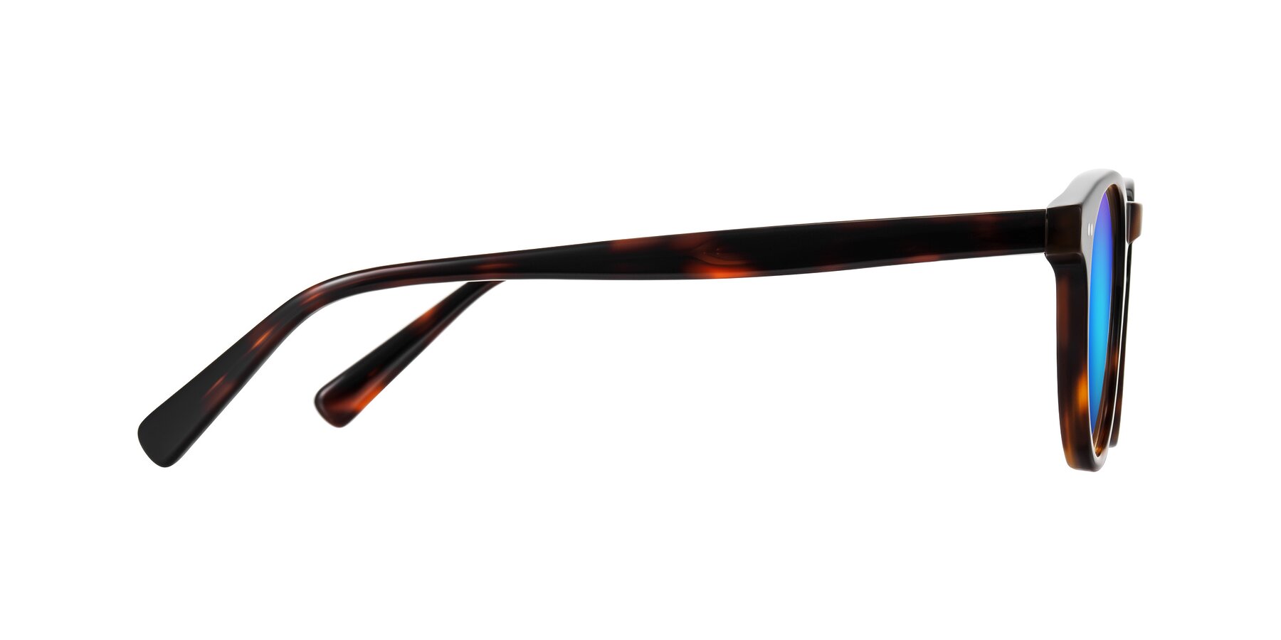 Side of Ovaldo in Tortoise with Blue Mirrored Lenses