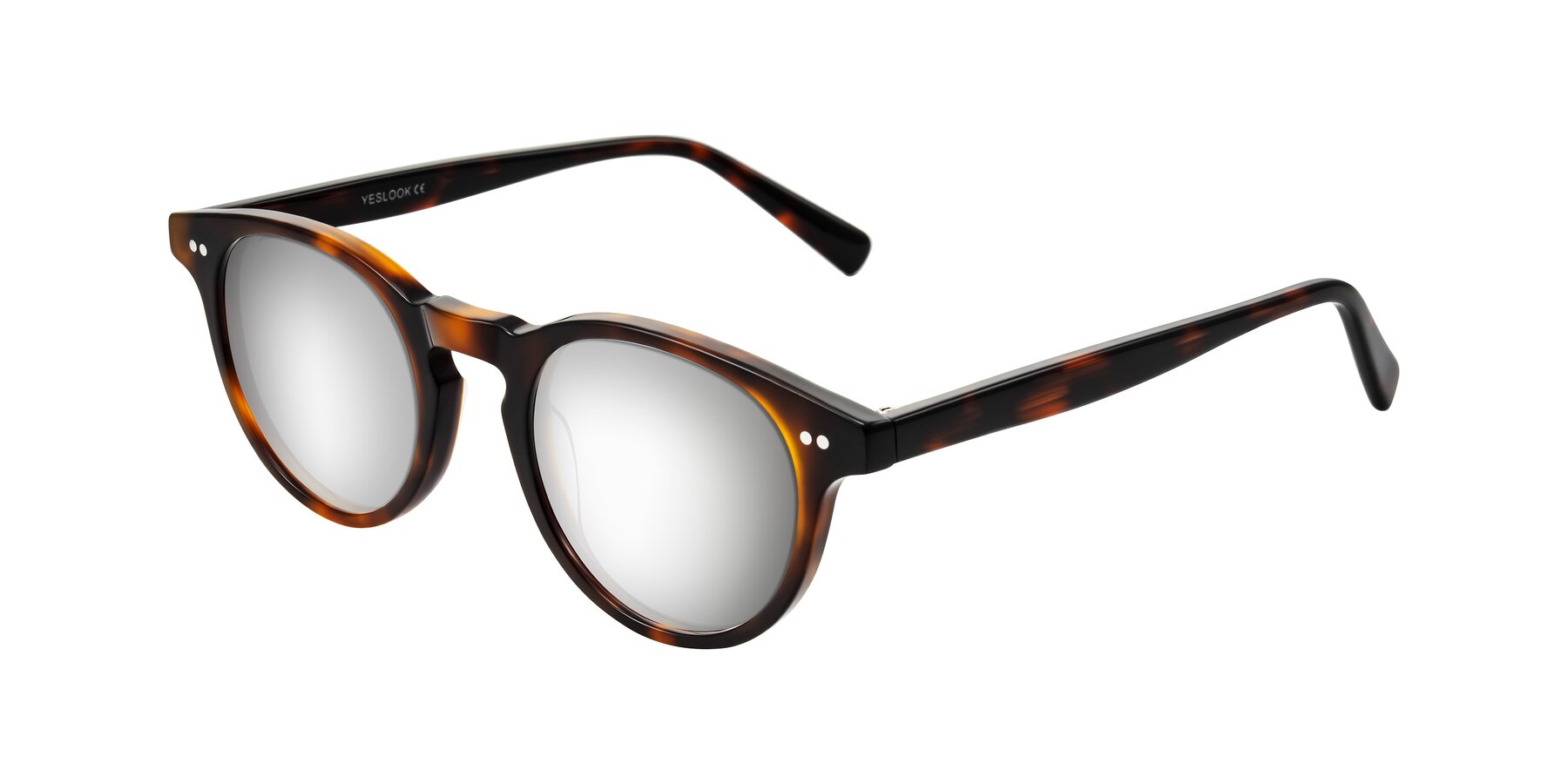Angle of Ovaldo in Tortoise with Silver Mirrored Lenses
