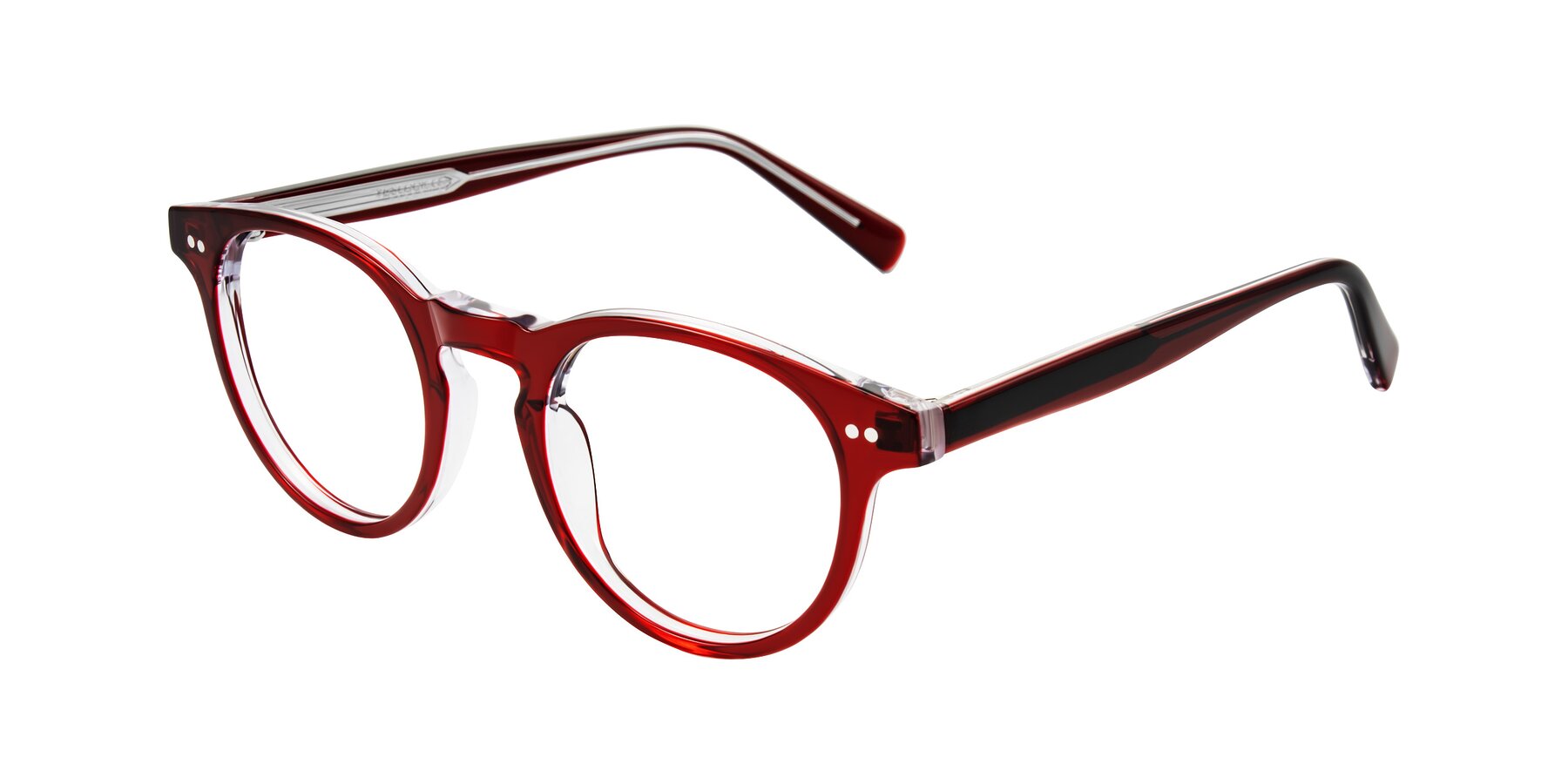 Angle of Ovaldo in Wine/Clear with Clear Eyeglass Lenses