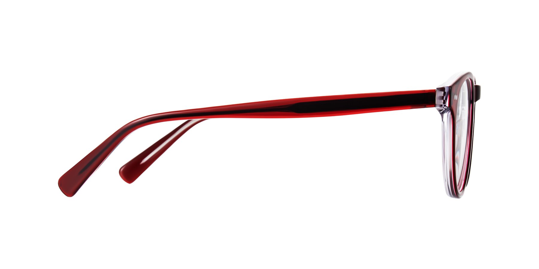 Side of Ovaldo in Wine/Clear with Clear Eyeglass Lenses
