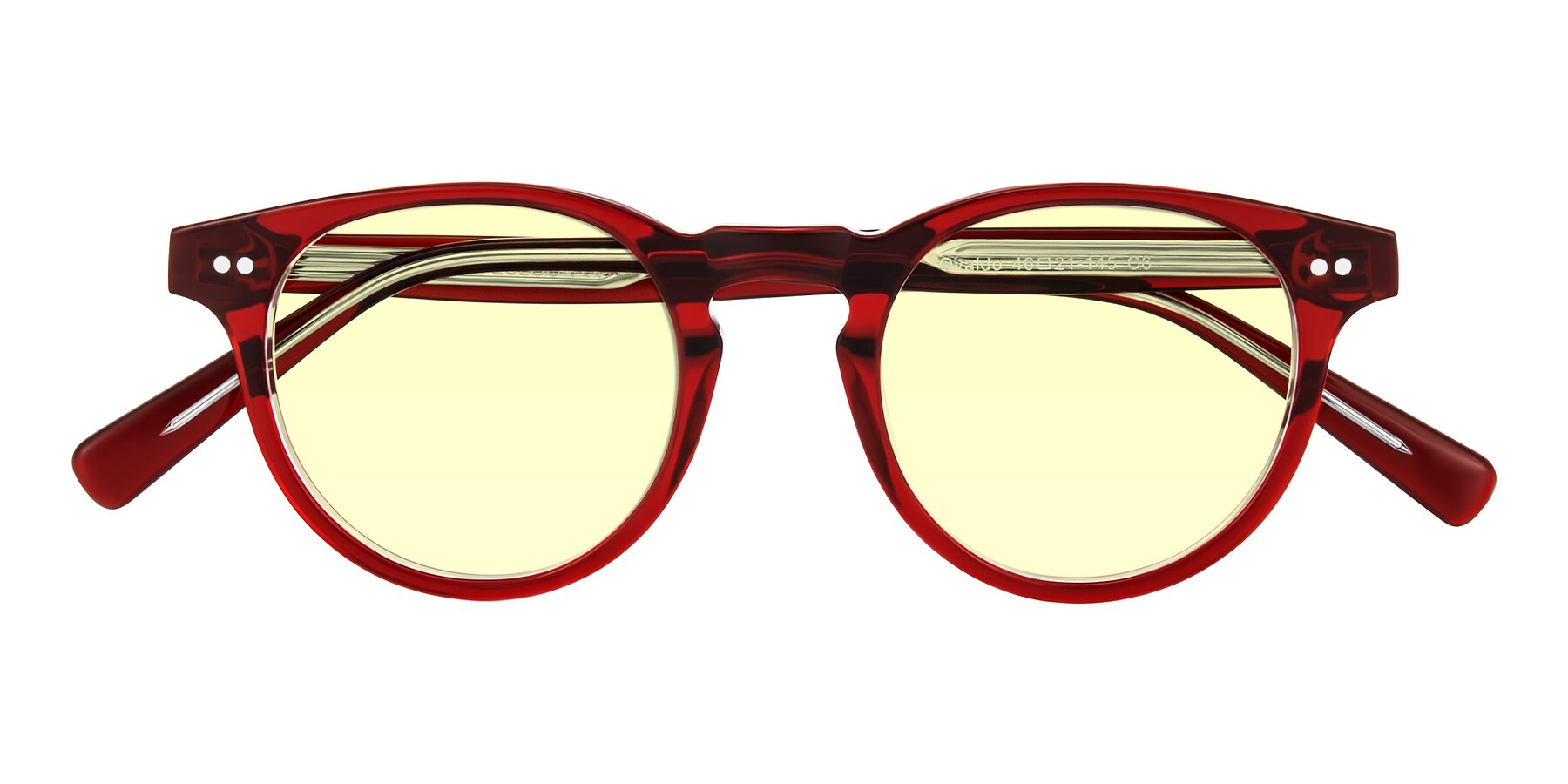 Folded Front of Ovaldo in Wine/Clear with Light Yellow Tinted Lenses