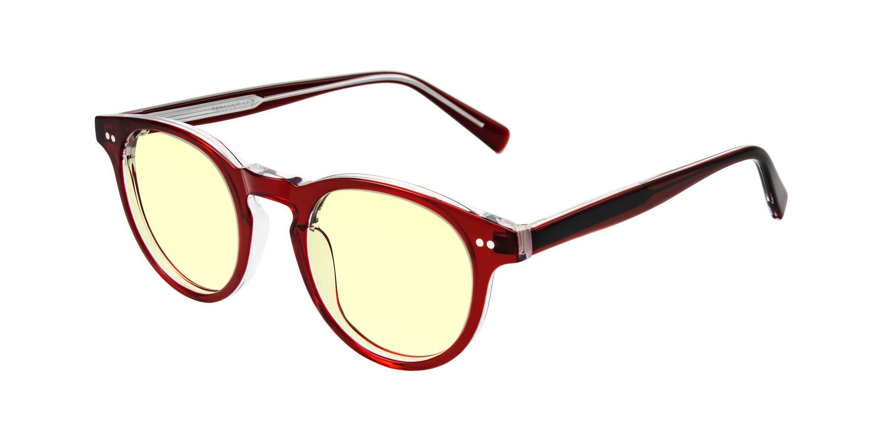 Angle of Ovaldo in Wine/Clear with Light Yellow Tinted Lenses