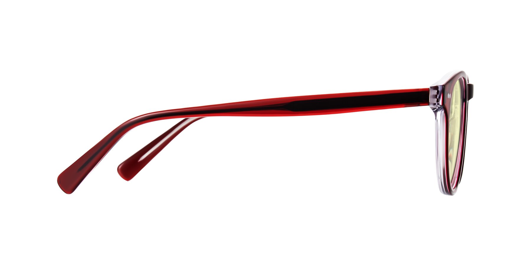 Side of Ovaldo in Wine/Clear with Light Yellow Tinted Lenses