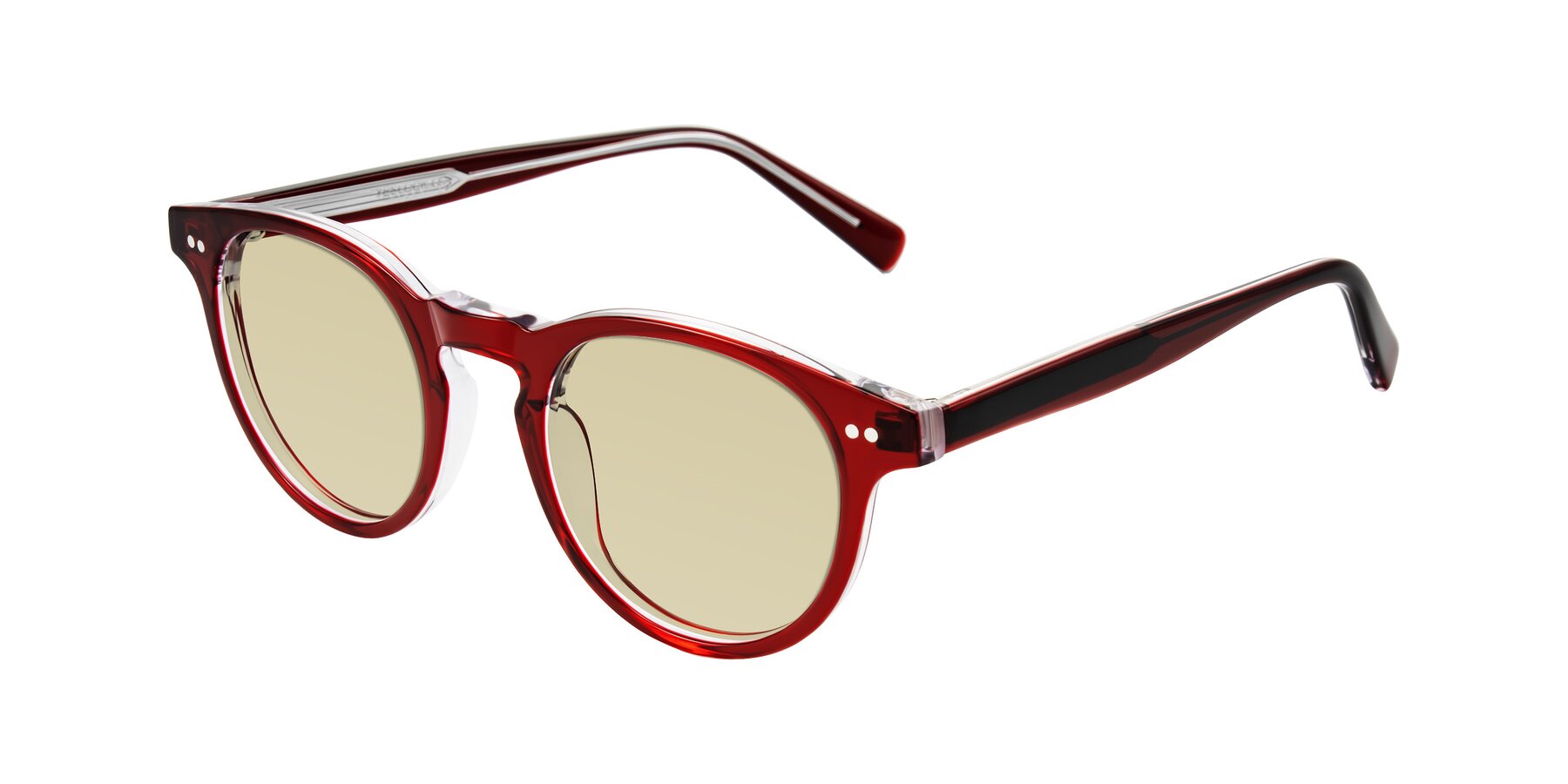 Angle of Ovaldo in Wine/Clear with Light Champagne Tinted Lenses