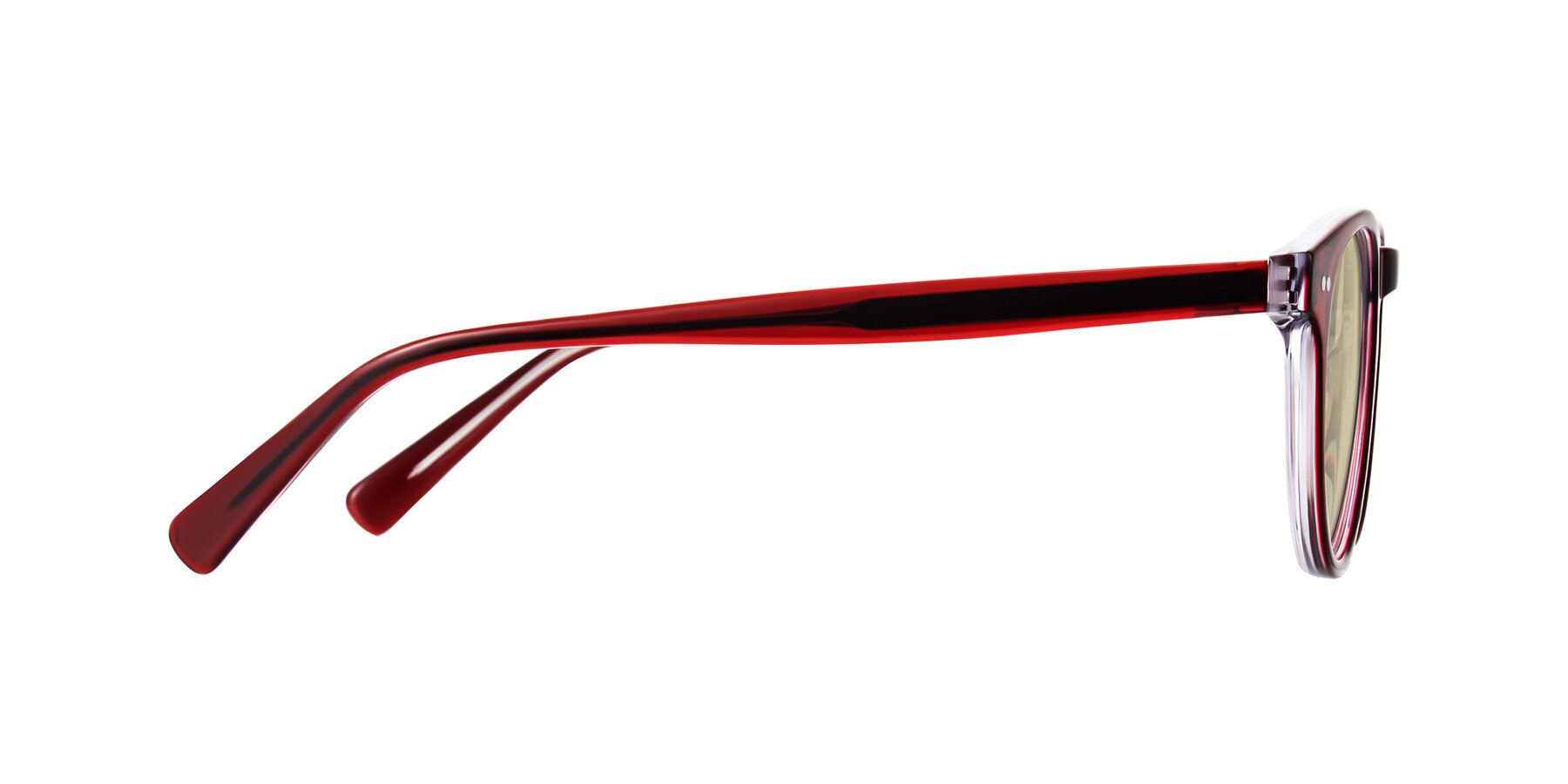 Side of Ovaldo in Wine/Clear with Light Champagne Tinted Lenses