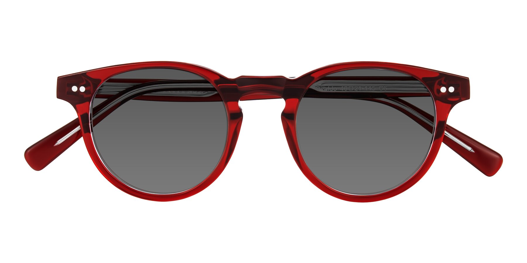 Folded Front of Ovaldo in Wine/Clear with Medium Gray Tinted Lenses
