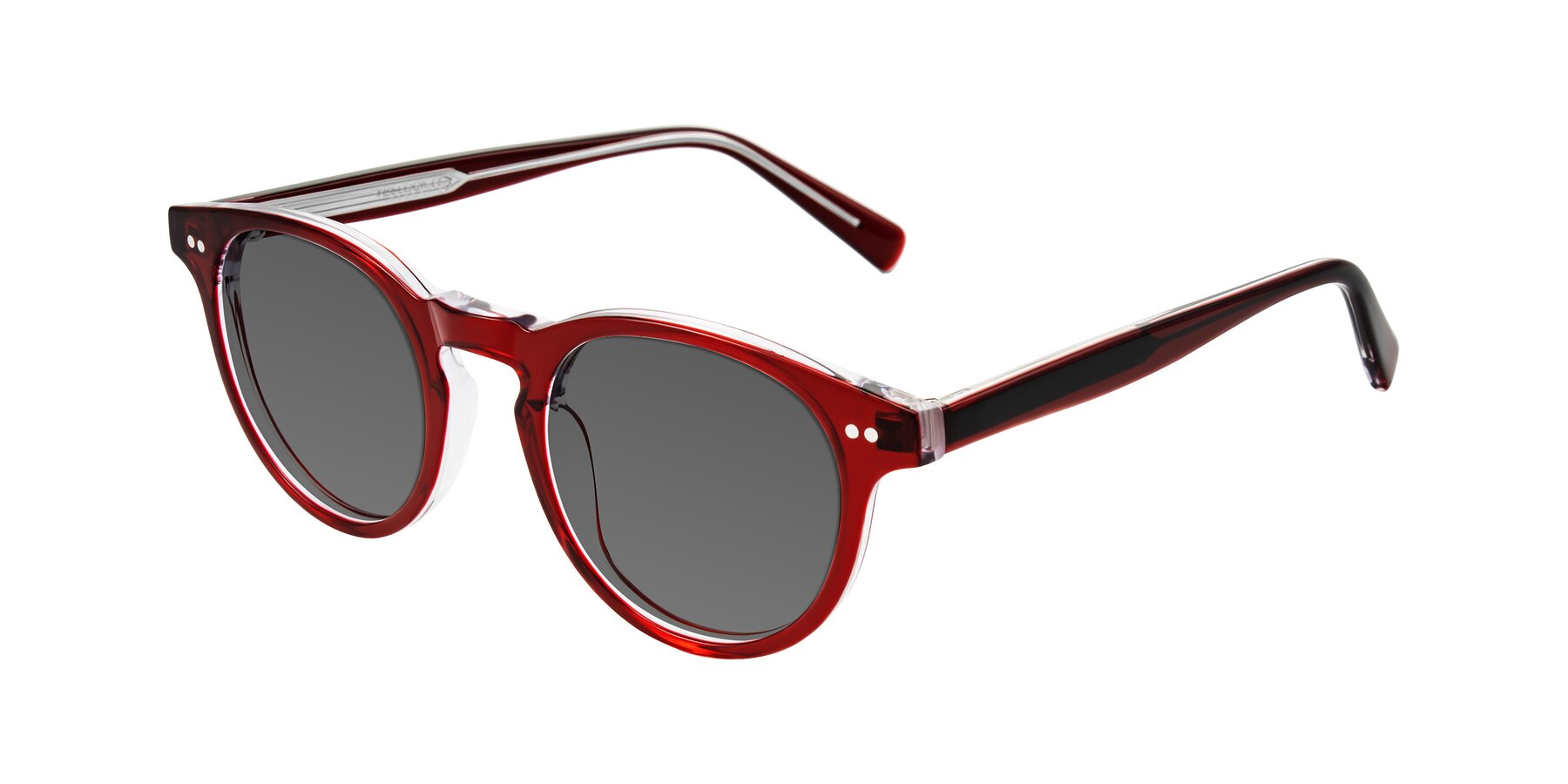 Angle of Ovaldo in Wine/Clear with Medium Gray Tinted Lenses
