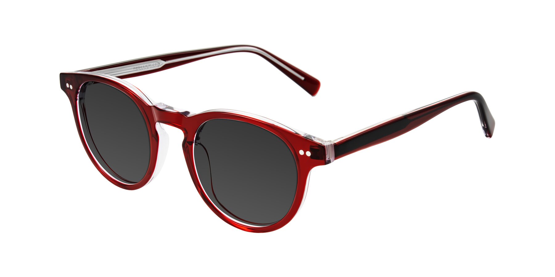 Angle of Ovaldo in Wine/Clear with Gray Tinted Lenses