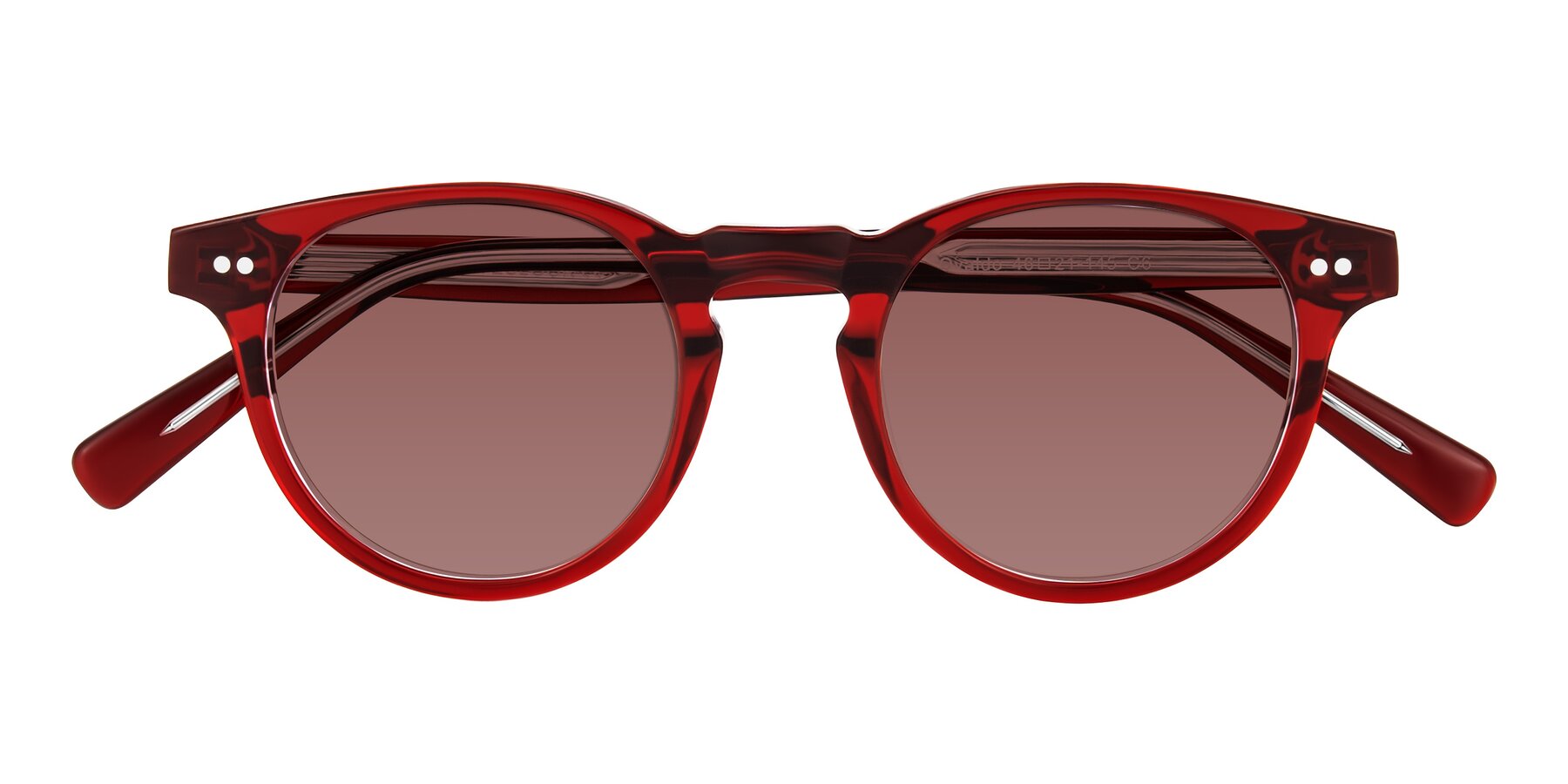 Folded Front of Ovaldo in Wine/Clear with Garnet Tinted Lenses