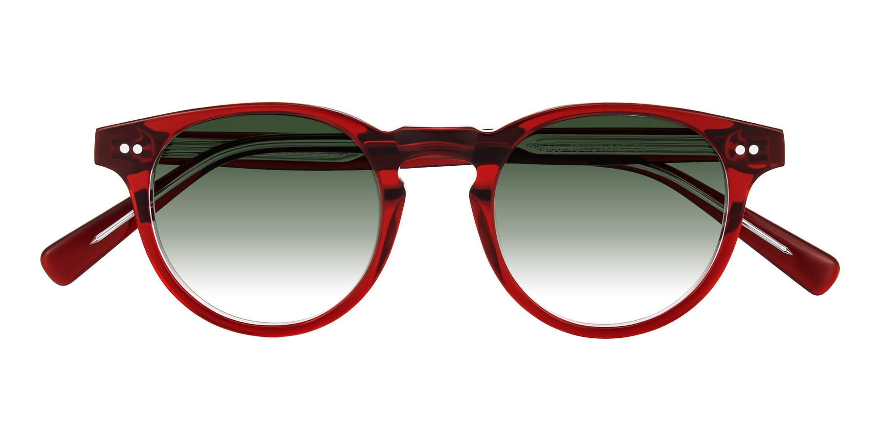 Folded Front of Ovaldo in Wine/Clear with Green Gradient Lenses