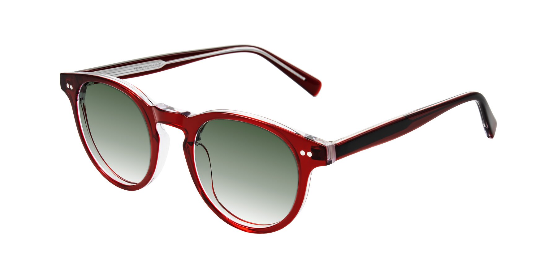 Angle of Ovaldo in Wine/Clear with Green Gradient Lenses