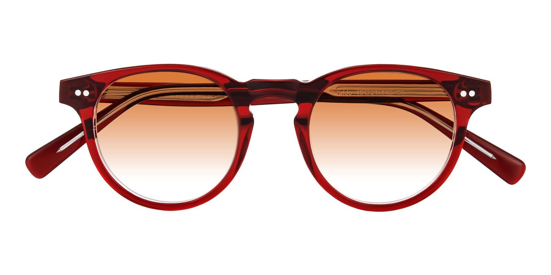 Folded Front of Ovaldo in Wine/Clear with Orange Gradient Lenses