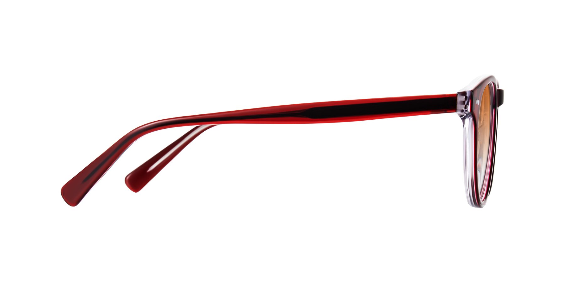 Side of Ovaldo in Wine/Clear with Orange Gradient Lenses
