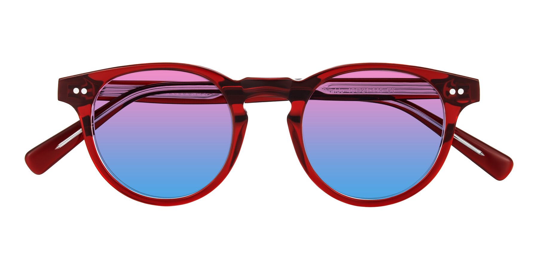 Folded Front of Ovaldo in Wine/Clear with Pink / Blue Gradient Lenses