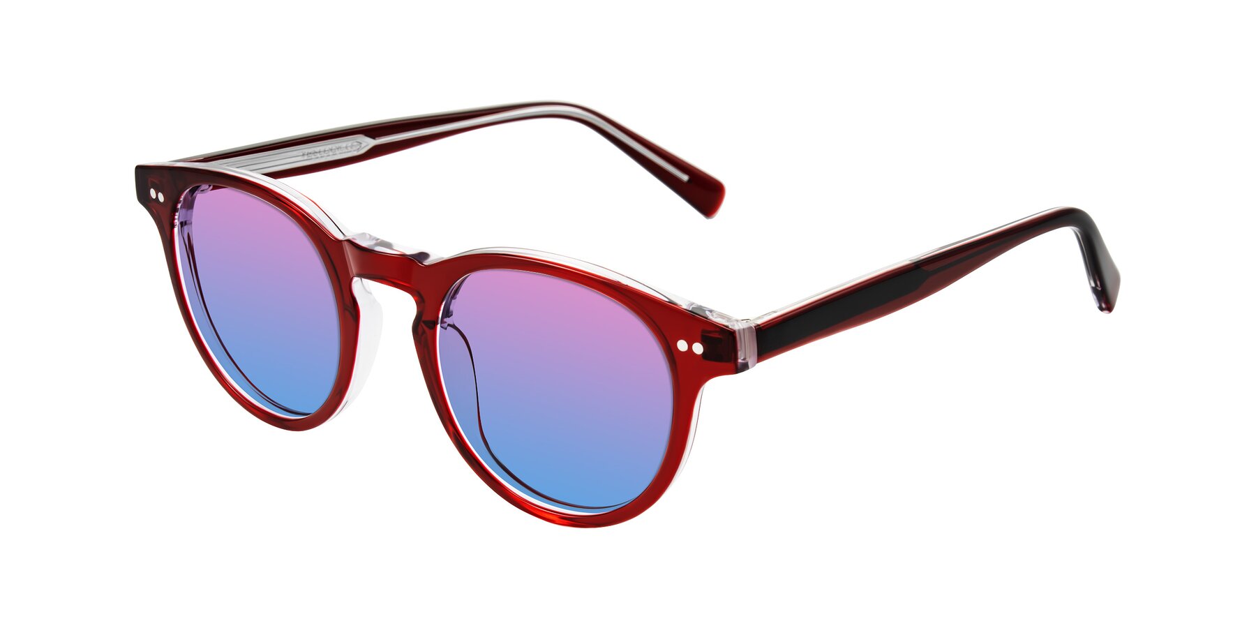 Angle of Ovaldo in Wine/Clear with Pink / Blue Gradient Lenses