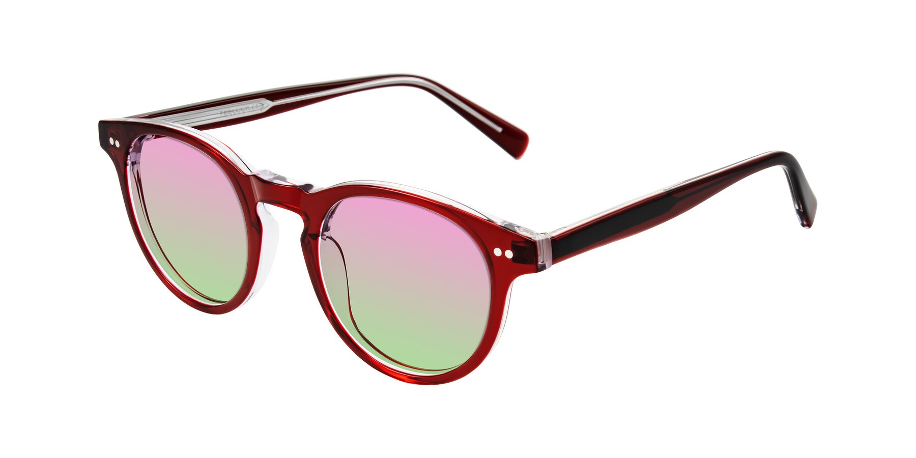 Angle of Ovaldo in Wine/Clear with Pink / Green Gradient Lenses