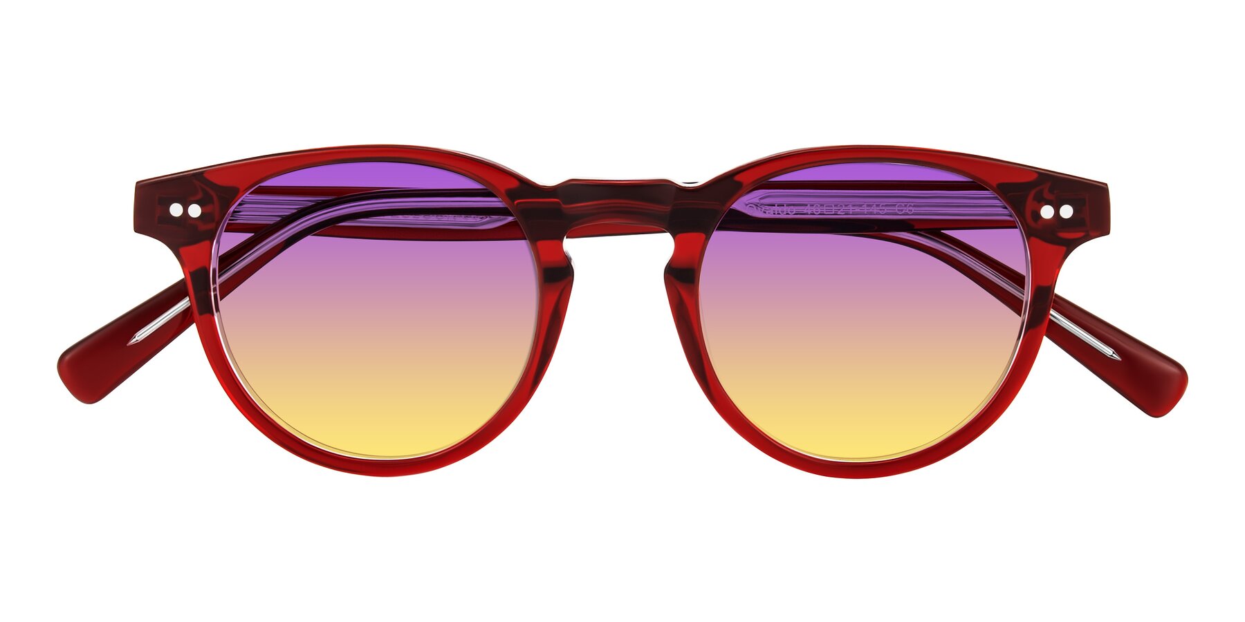 Folded Front of Ovaldo in Wine/Clear with Purple / Yellow Gradient Lenses