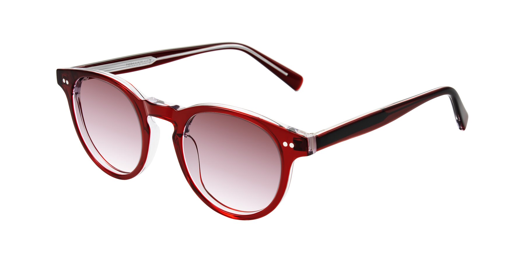 Angle of Ovaldo in Wine/Clear with Garnet Gradient Lenses