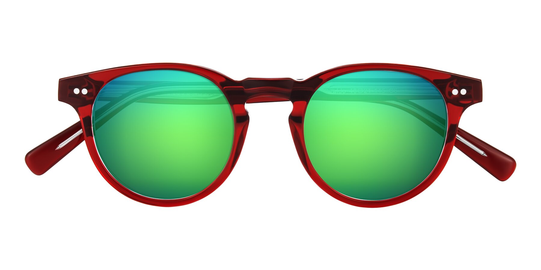 Folded Front of Ovaldo in Wine/Clear with Green Mirrored Lenses